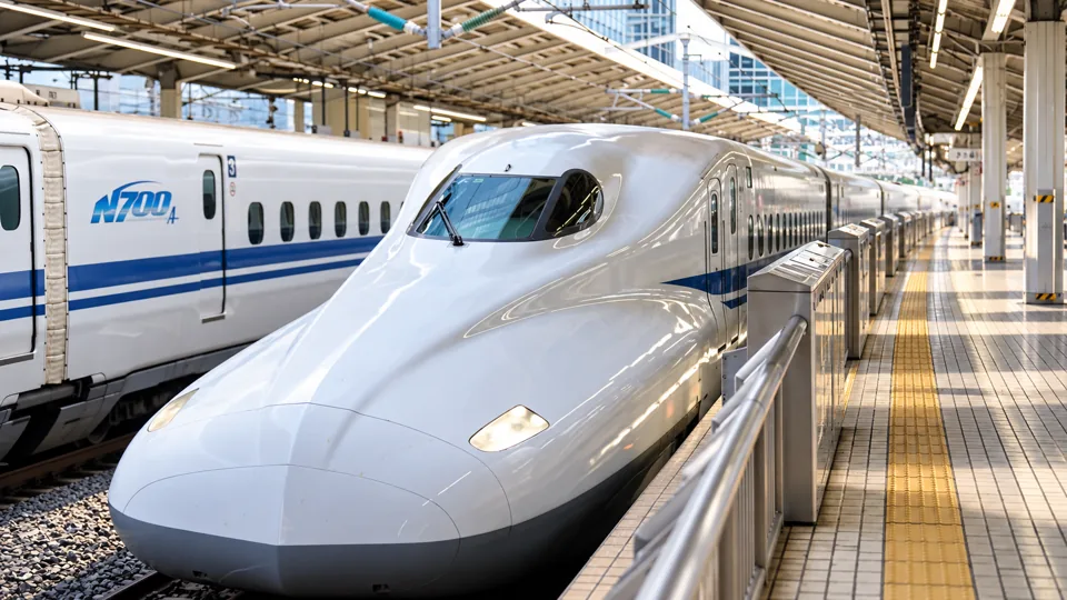 N700 series bullet train at a station platform